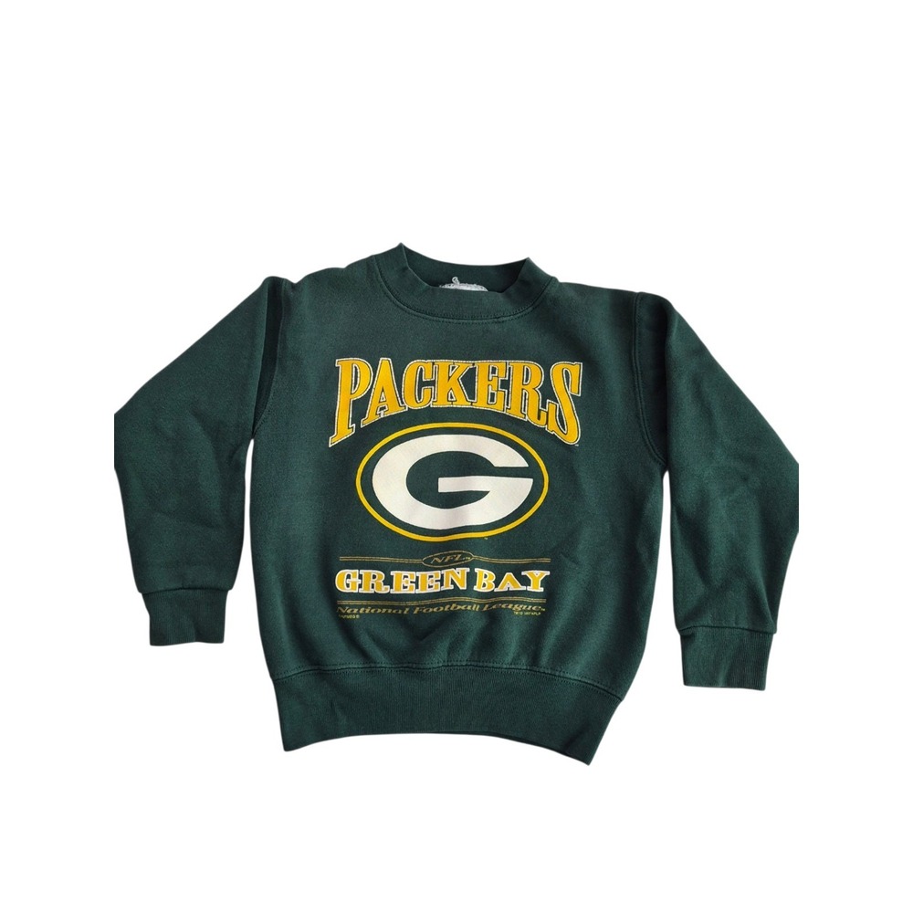 Vintage 1997 Nutmeg Green Bay Packers Sweatshirt Toddler Kids 3T 4T Green 15x16